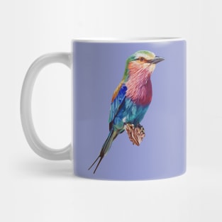 Lilac-Breasted Roller Bird Painting (no background) Mug